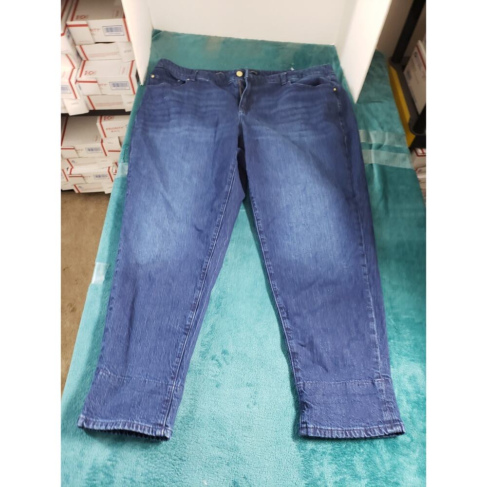 Talbots Jeans Size 18 W Womens Blue Denim Pants Mid Rise Ladies Everyday Relaxed